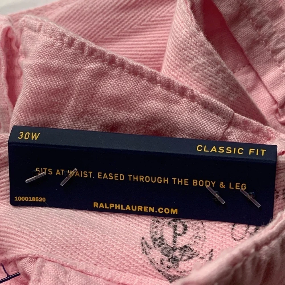 Polo Ralph Lauren Linen Shorts Classic Fit Pink Men’s Waist 30 NWT